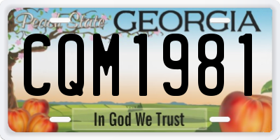 GA license plate CQM1981