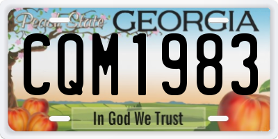 GA license plate CQM1983