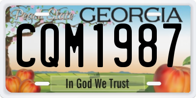 GA license plate CQM1987