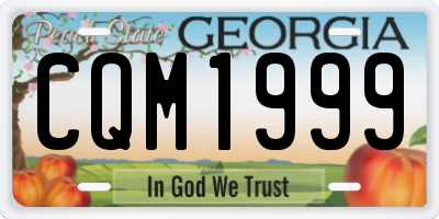 GA license plate CQM1999