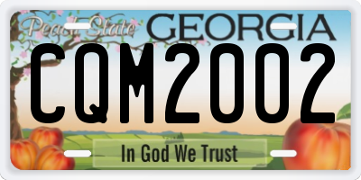 GA license plate CQM2002