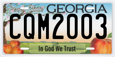 GA license plate CQM2003