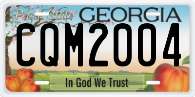 GA license plate CQM2004
