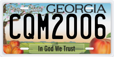 GA license plate CQM2006