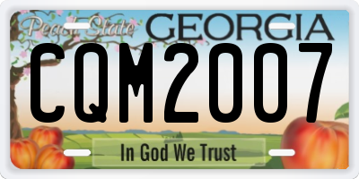 GA license plate CQM2007