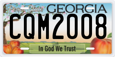 GA license plate CQM2008