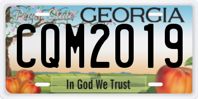 GA license plate CQM2019