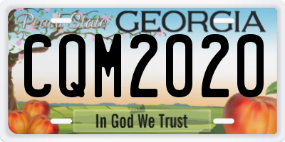 GA license plate CQM2020