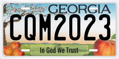 GA license plate CQM2023