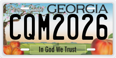 GA license plate CQM2026