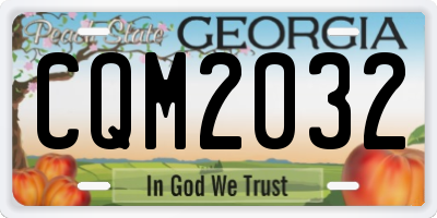 GA license plate CQM2032
