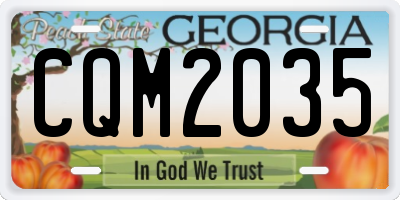 GA license plate CQM2035