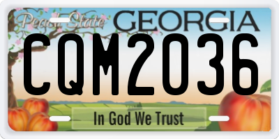GA license plate CQM2036