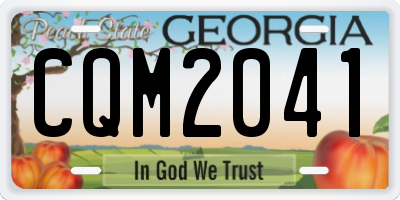 GA license plate CQM2041