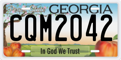 GA license plate CQM2042