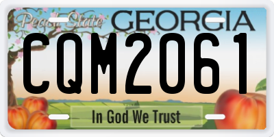 GA license plate CQM2061