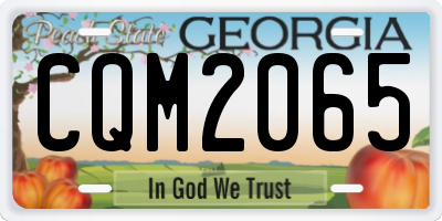 GA license plate CQM2065