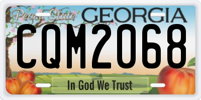 GA license plate CQM2068