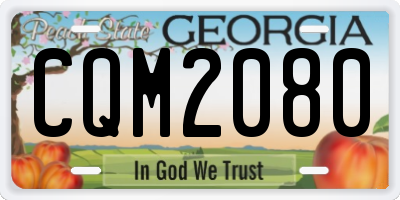 GA license plate CQM2080