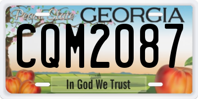 GA license plate CQM2087