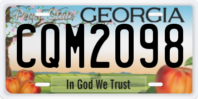 GA license plate CQM2098