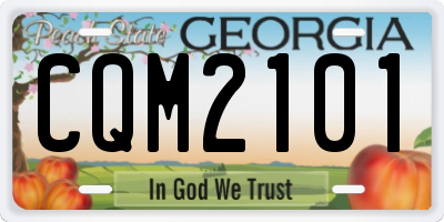 GA license plate CQM2101