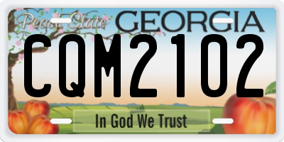 GA license plate CQM2102