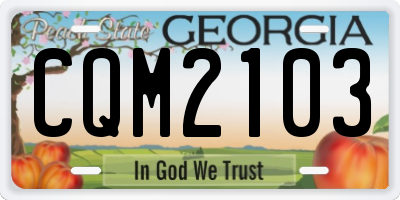 GA license plate CQM2103