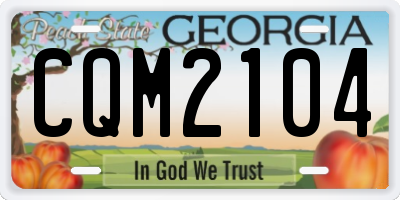 GA license plate CQM2104