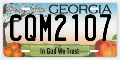 GA license plate CQM2107