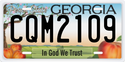 GA license plate CQM2109