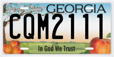 GA license plate CQM2111