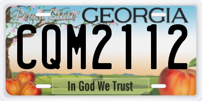 GA license plate CQM2112