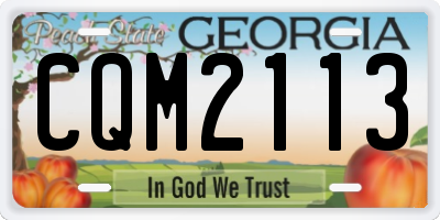 GA license plate CQM2113