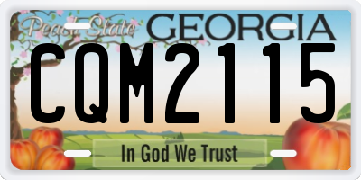 GA license plate CQM2115