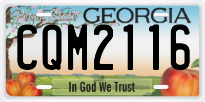 GA license plate CQM2116