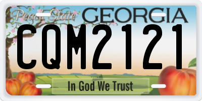 GA license plate CQM2121
