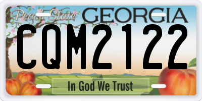 GA license plate CQM2122
