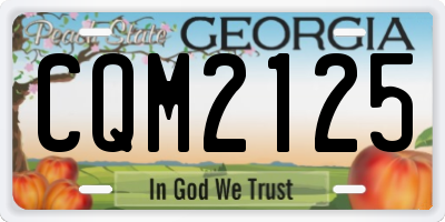 GA license plate CQM2125
