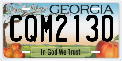 GA license plate CQM2130