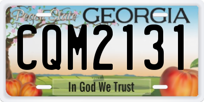 GA license plate CQM2131