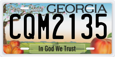 GA license plate CQM2135