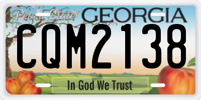 GA license plate CQM2138