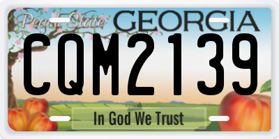 GA license plate CQM2139