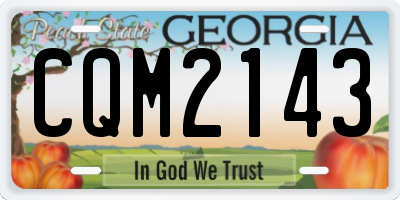 GA license plate CQM2143