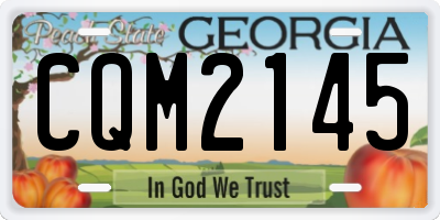 GA license plate CQM2145