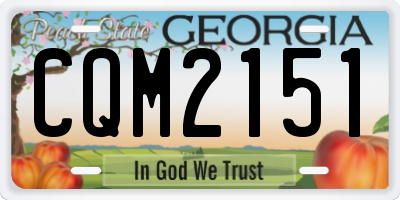 GA license plate CQM2151