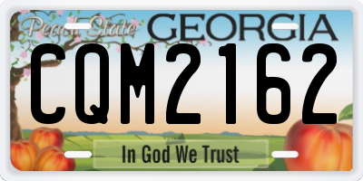 GA license plate CQM2162