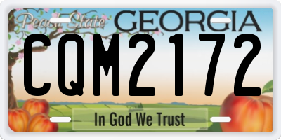 GA license plate CQM2172