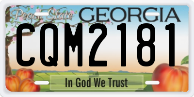GA license plate CQM2181